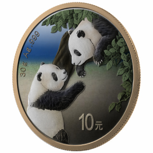 Chińska Panda 30 g srebra 2023 Antique Color