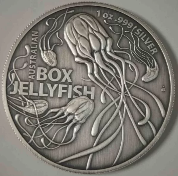 Box Jellyfish 1 uncja Srebra 2023 Antique