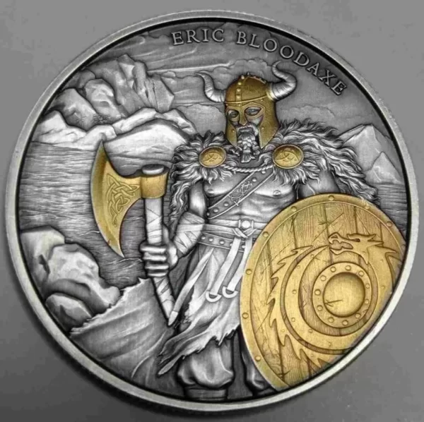 Eric Bloodaxe Legendary Warriors 1 uncja srebra Antique Gold
