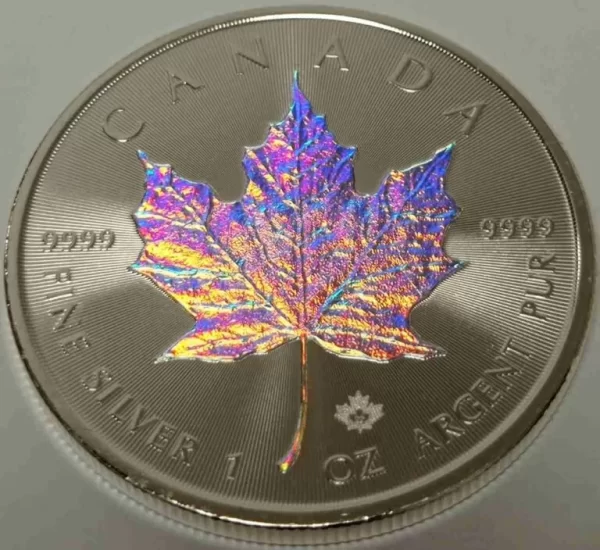 Kanadyjski Liść Klonowy 1 uncja srebra 2023 Hologram