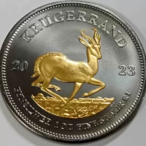 Krugerrand 1 uncja Srebra 2023 Ruten z selektywnym złoceniem