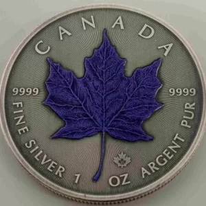 Kanadyjski Liść Klonowy 1 uncja Srebra 2023 Antique Blue