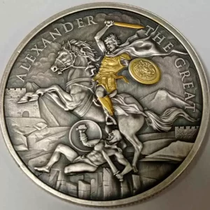 Alexander The Great Legendary Warriors 1 uncja srebra Antique Gold