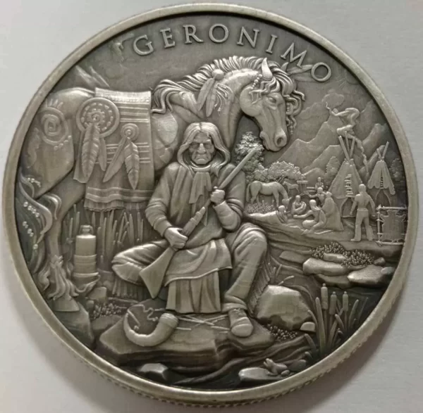 Geronimo Legendary Warriors 1 uncja srebra Antique