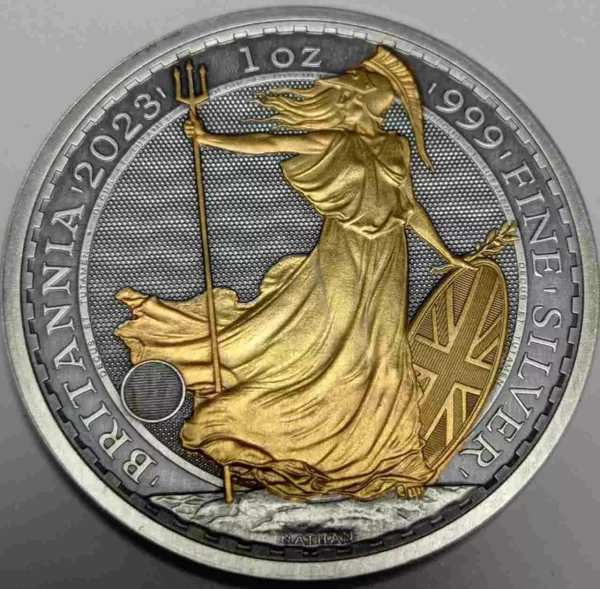 Britannia 1 uncja Srebra 2024 Antique Gold