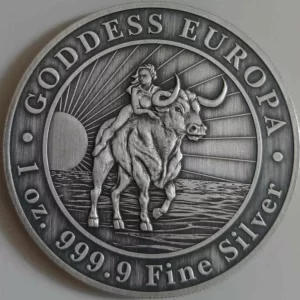 Goddess Europa Tokelau 1 uncja srebra 2023 Antique