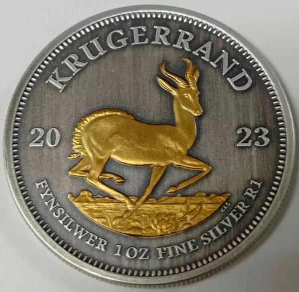 Krugerrand 1 uncja Srebra 2023 Antique Gold