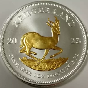 Krugerrand 1 uncja Srebra 2024 Złocenie wybiórcze