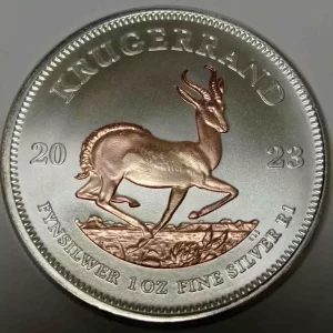 Krugerrand 1 uncja Srebra 2024 Złocenie wybiórcze Rose